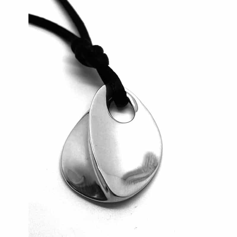 Silver flower petal pendant