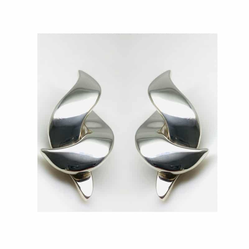 Silver cross pieces earring