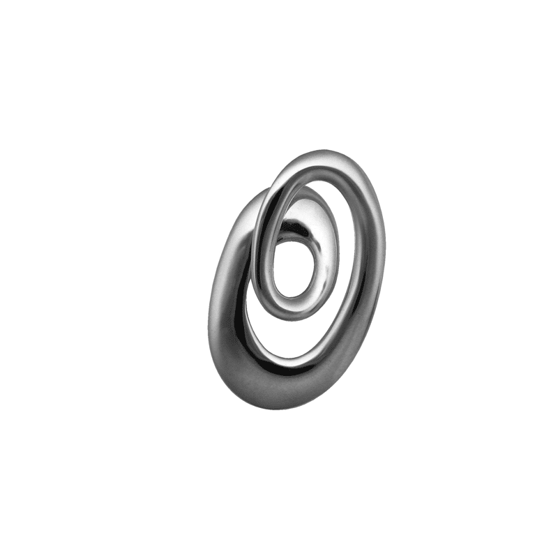 Colgante de plata en forma espiral ovalada