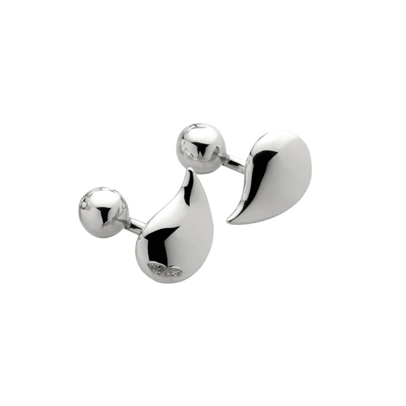Silver drop cufflinks