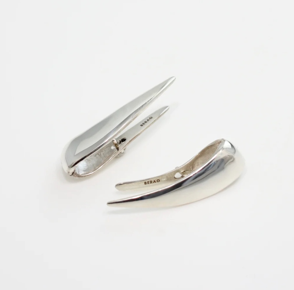 Pendientes Criollos Rectangulares De Acero Inoxidable - Plata, Cierre De Presión, Estilo Clásico Para Mujer